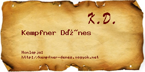 Kempfner Dénes névjegykártya